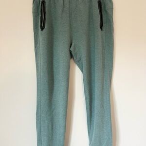Green Jogger Pants with Black Zipper Pockets